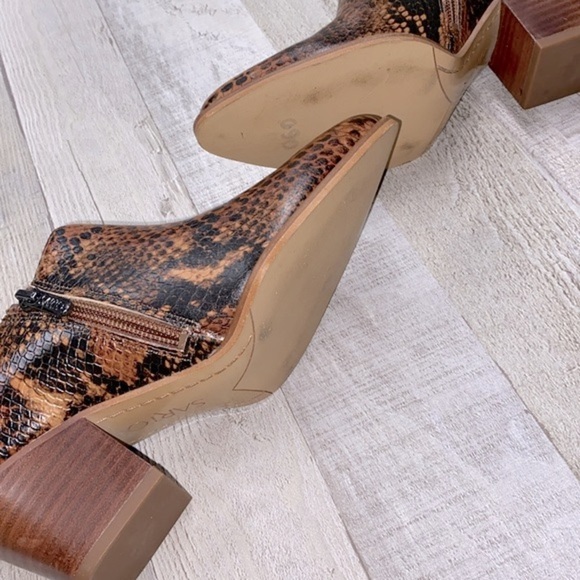 Franco Sarto faux snakeskin leather booties size 6 1/2 - Picture 7 of 8